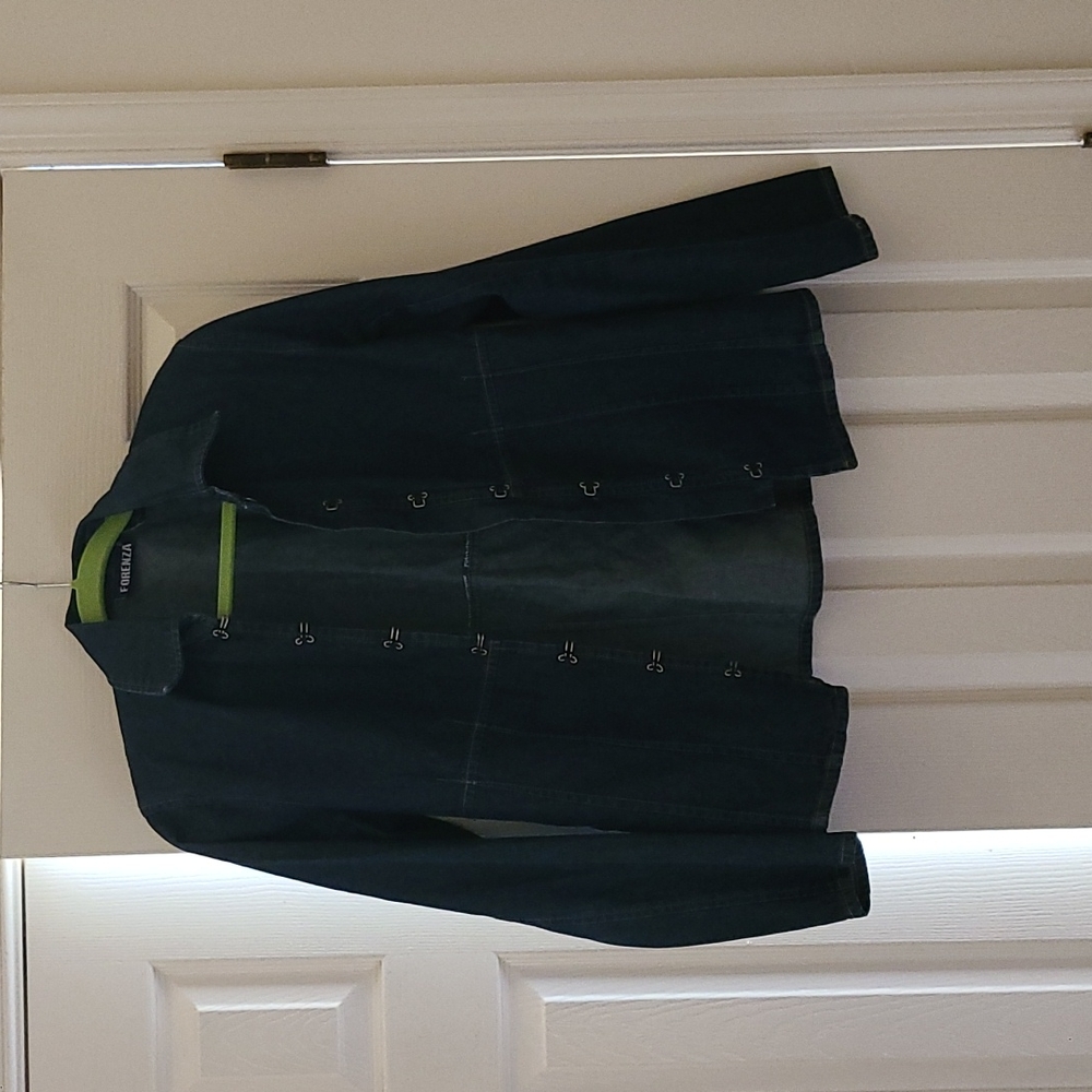 Two piece Forenza Jean suit, size 6, color blue